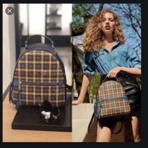 COACH gingham plaid backpack NWT